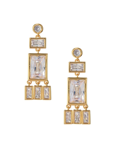 Baguette Shaker 14K Gold Plated Cubic Zirconia Earrings