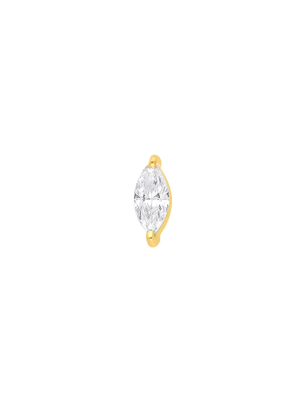 Baby 14K Yellow Gold Plated 925 Silver Marquise Diamond Single Earrings