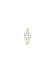 Baby 14K Yellow Gold Plated 925 Silver Marquise Diamond Single Earrings