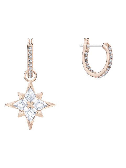 Symbolicn Rose Goldplated Crystal Star Charm Dangle Earrings