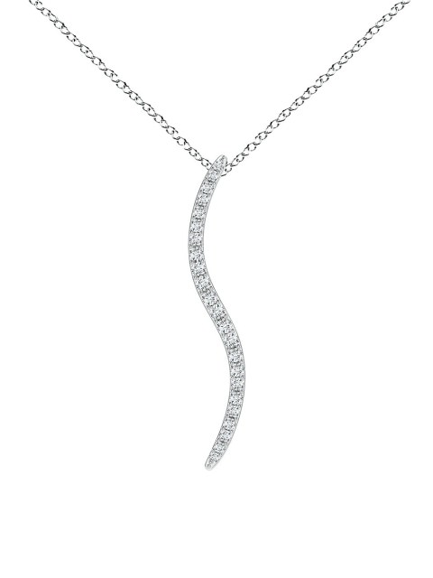 14K White Gold & Diamond Medium Brushstroke Pendant Necklace