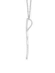 14K White Gold & Diamond Medium Brushstroke Pendant Necklace