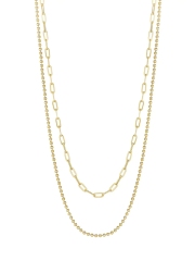 925 Sterling Silver Goldtone Double Chain Necklace