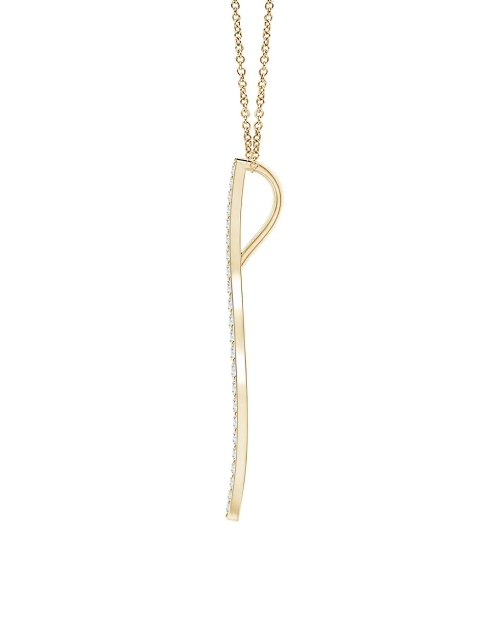 14K White Gold & Diamond Medium Brushstroke Pendant Necklace