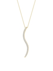 14K White Gold & Diamond Medium Brushstroke Pendant Necklace