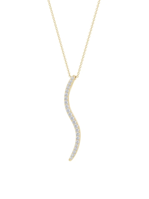 14K White Gold & Diamond Medium Brushstroke Pendant Necklace