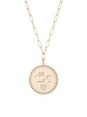 14K Yellow Gold & Diamond All You Need Is Love Pendant Necklace