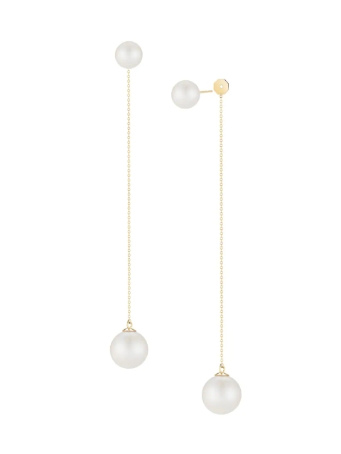 14K Yellow Gold & 6-8mm Cultured Pearl Chain Drop Earrings