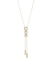 14K Gold & Cubic Zirconia Bezel-Set Graduated Lariat Necklace