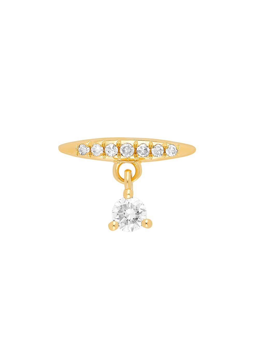 14K Gold & Diamond Arc Stud Dangle Earrings