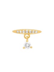 14K Gold & Diamond Arc Stud Dangle Earrings