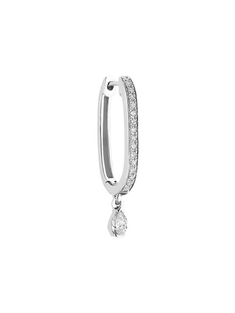 18K Gold & Diamond Oval Hoop Earrings