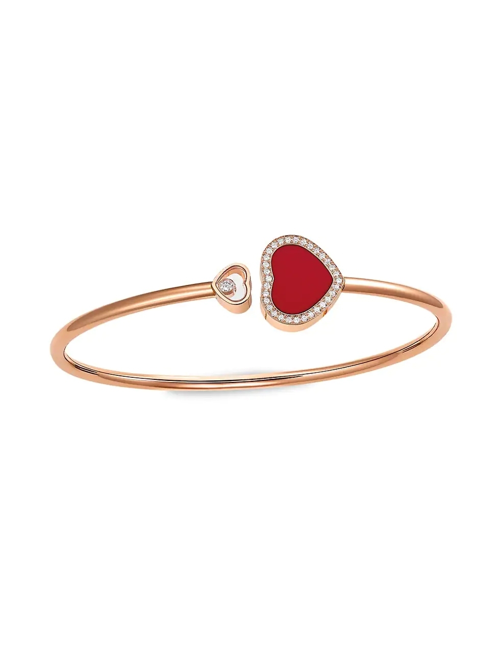 Happy Hearts 18K Rose Gold & Diamond Bangle