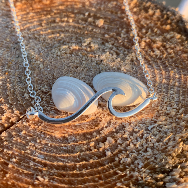 Non-tarnish Wave Necklace, Wave Necklace, Gold Wave Necklace, Surfer Necklace, Beach Jewelry, Wave, Layering Necklace, For Best Friend,