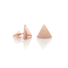 Landou Jewelry 14K Yellow Gold Triangle Stud Earrings