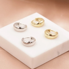 Mini Chunky Hoop Earrings in Sterling Silver, Chubby Hoop Earrings, Chunky Hoop Earrings, Silver or Gold