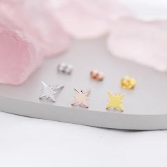 Starburst Stud Earrings in Sterling Silver, North Star Earrings, Silver, Gold or Rose Gold, Star Earrings, Celestial Earrings