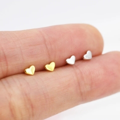 Tiny Heart Stud Earrings in Sterling Silver, Silver or Gold, Dainty Earrings, Extra Tiny, Stacking Earrings, Heart Earrings