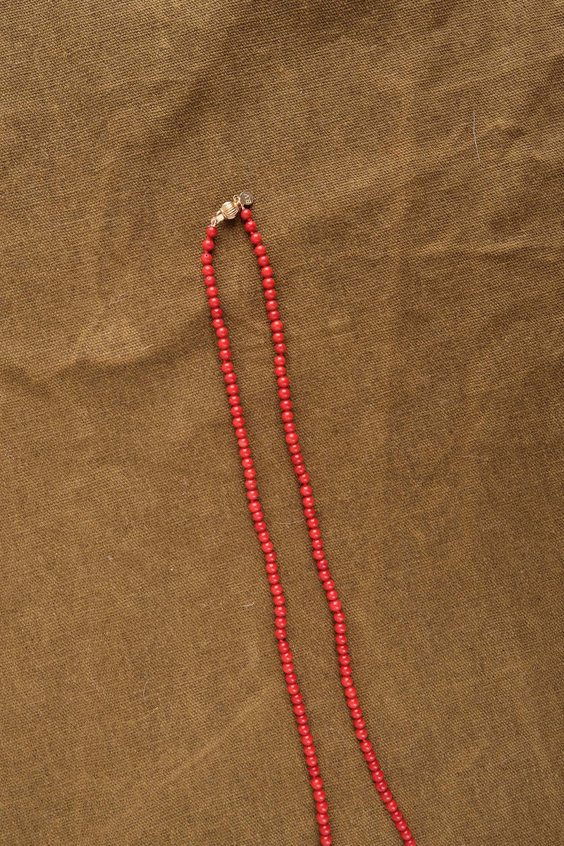 Landou Jewelry Manufacture 925 Sterling Silver Wholesale Sea Jewelry Sea Shell Pendant Red Bamboo Coral Beads Necklace Handmade Women Jewelry