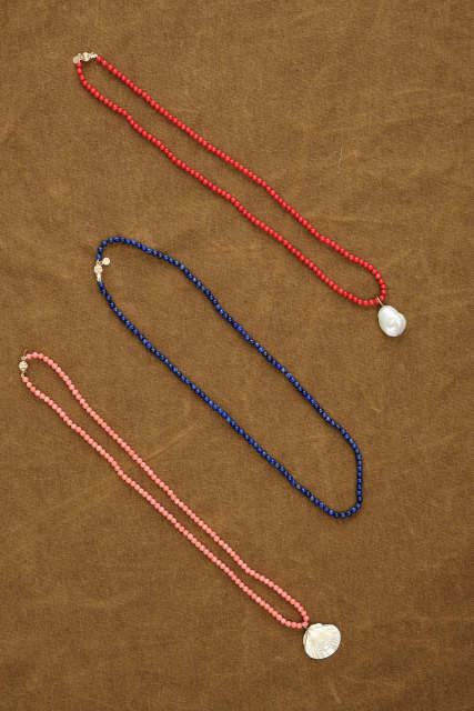 Landou Jewelry Manufacture 925 Sterling Silver Wholesale Sea Jewelry Sea Shell Pendant Red Bamboo Coral Beads Necklace Handmade Women Jewelry