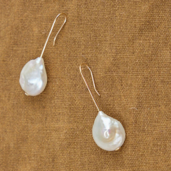 Landou Jewelry Manufacture 925 Sterling Silver Wholesale Baroque Pearl Earrings Handmade Women Jewelry