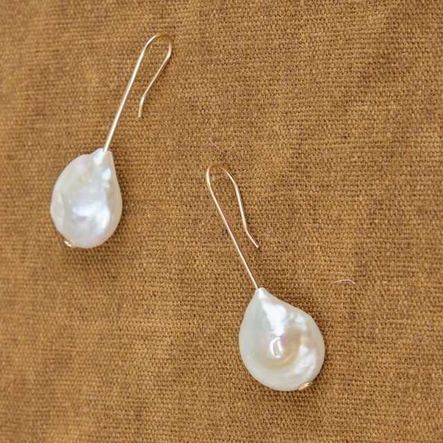 Landou Jewelry Manufacture 925 Sterling Silver Wholesale Baroque Pearl Earrings Handmade Women Jewelry
