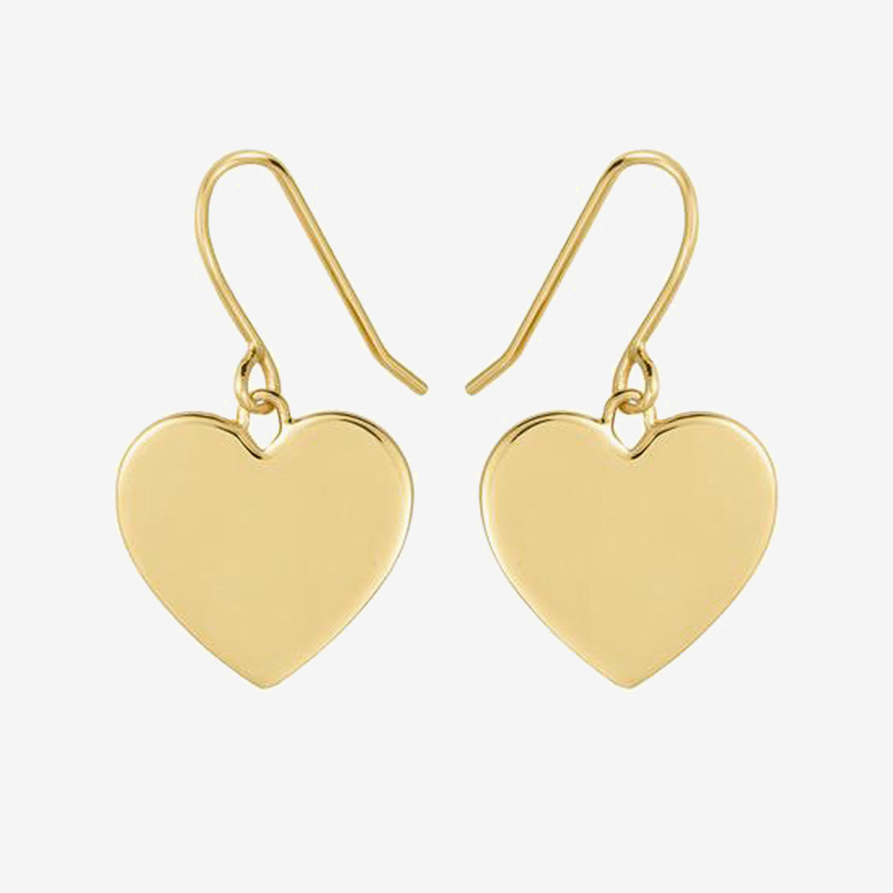 Landou Jewelry 925 Sterling Silver Small Love Tiny Heart Yellow Gold Drop Earrings