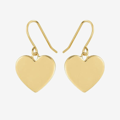 Landou Jewelry 925 Sterling Silver Small Love Tiny Heart Yellow Gold Drop Earrings