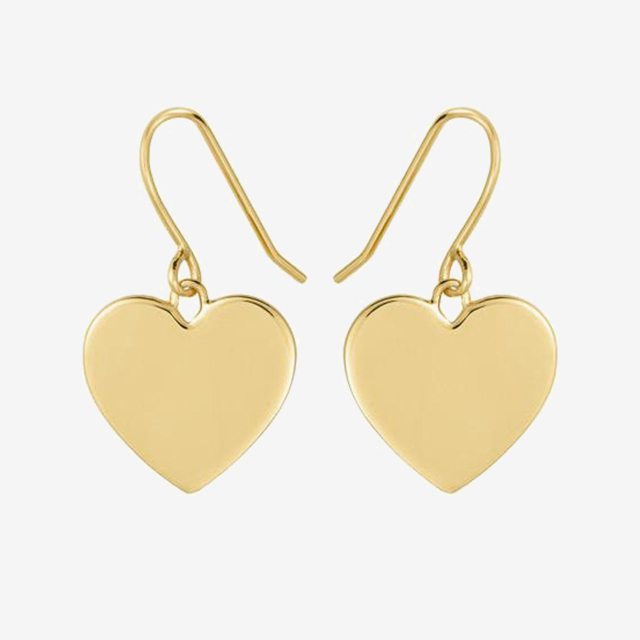 Landou Jewelry 925 Sterling Silver Small Love Tiny Heart Yellow Gold Drop Earrings