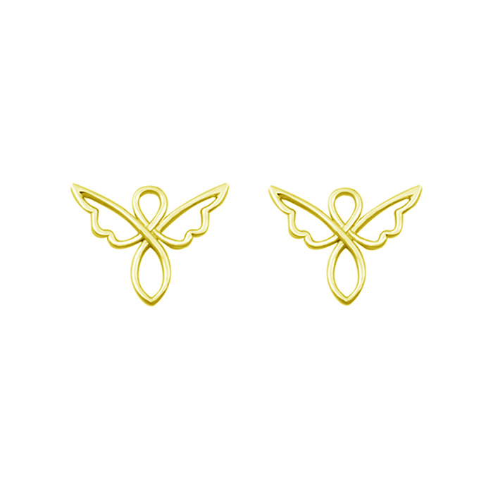 Landou Jeelry 925 Sterling Silver Angel Stud Earrings for Women