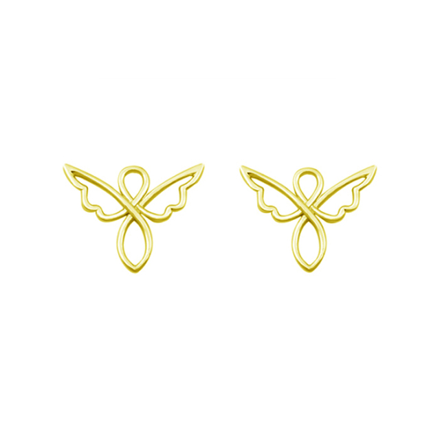 Landou Jeelry 925 Sterling Silver Angel Stud Earrings for Women