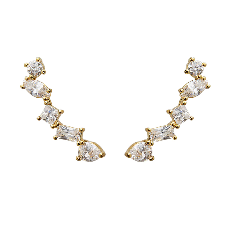 Landou Women Jewelry Fashion Sterling Silver Cubic Zirconia Stud Earrings