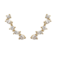 Landou Women Jewelry Fashion Sterling Silver Cubic Zirconia Stud Earrings