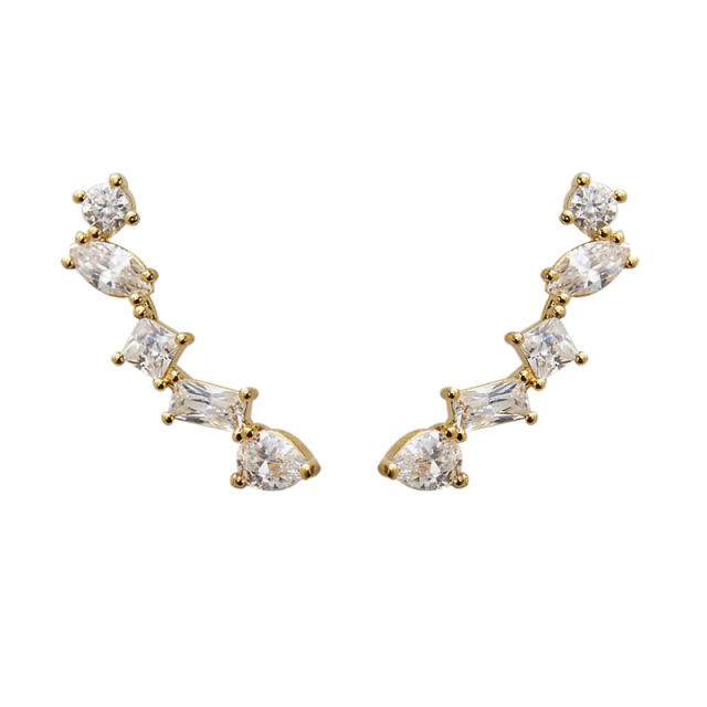 Landou Women Jewelry Fashion Sterling Silver Cubic Zirconia Stud Earrings