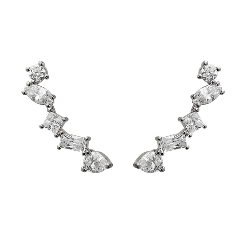 Landou Women Jewelry Fashion Sterling Silver Cubic Zirconia Stud Earrings