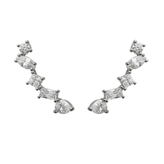 Landou Women Jewelry Fashion Sterling Silver Cubic Zirconia Stud Earrings