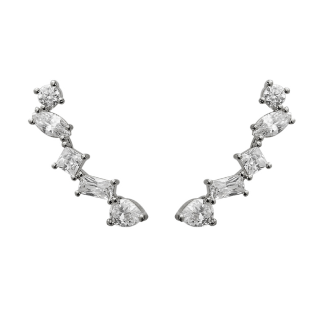 Landou Women Jewelry Fashion Sterling Silver Cubic Zirconia Stud Earrings