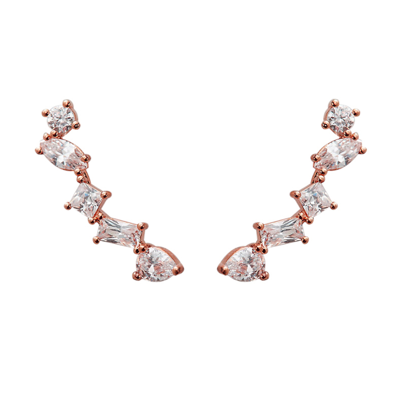 Landou Women Jewelry Fashion Sterling Silver Cubic Zirconia Stud Earrings
