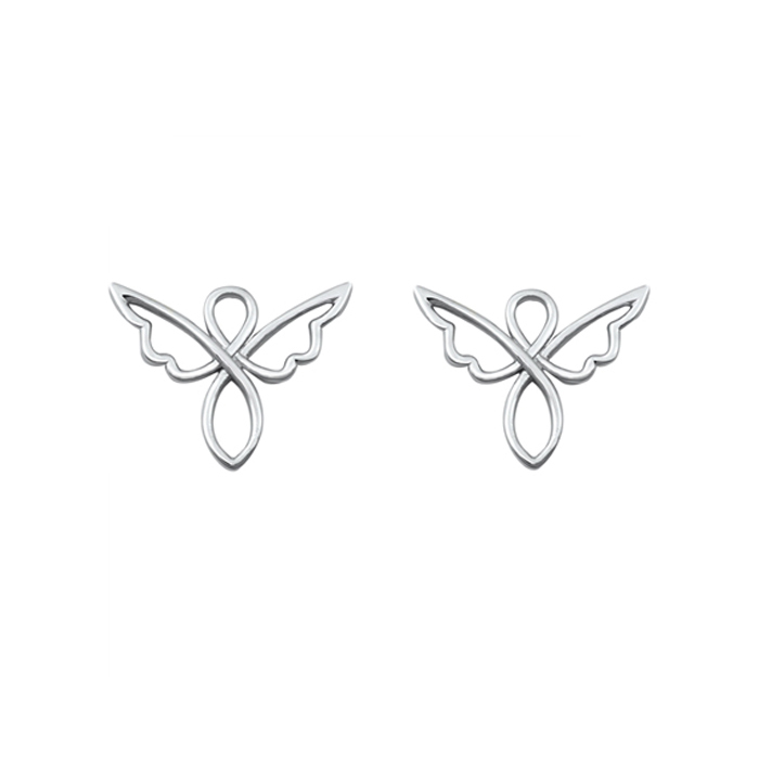 Landou Jeelry 925 Sterling Silver Angel Stud Earrings for Women