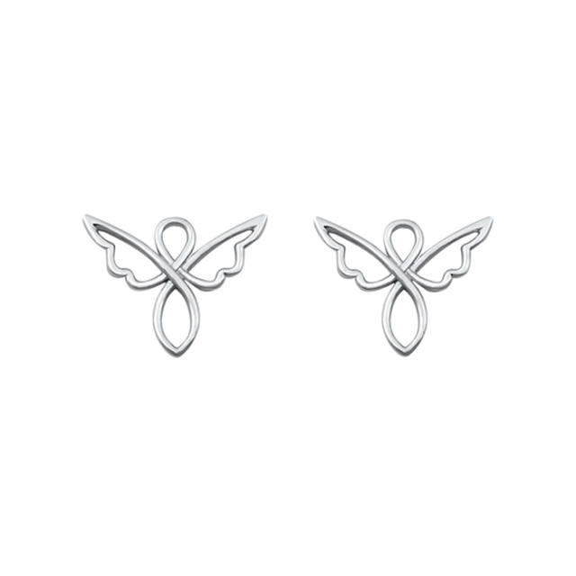 Landou Jeelry 925 Sterling Silver Angel Stud Earrings for Women