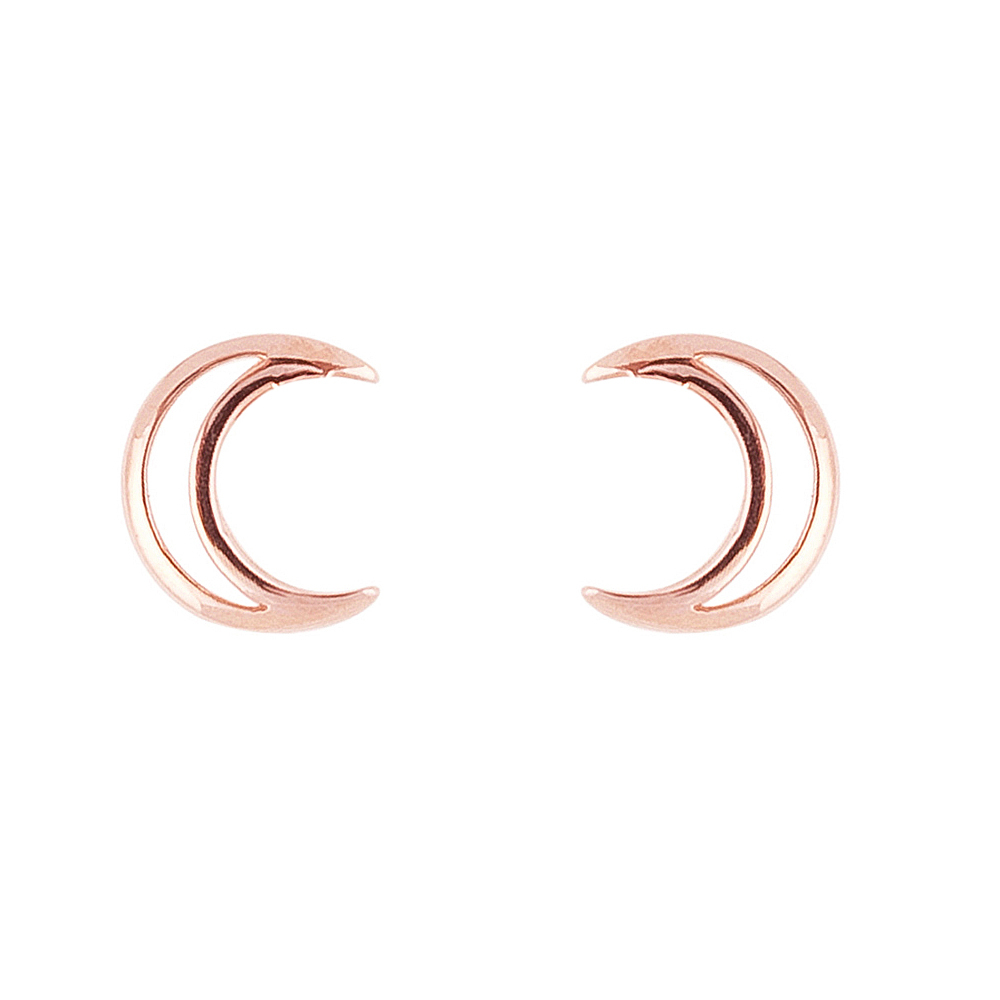 Landou Jewelry 925 Sterling Silver Stud Earrings, Crescent Stud Earrings for Girls
