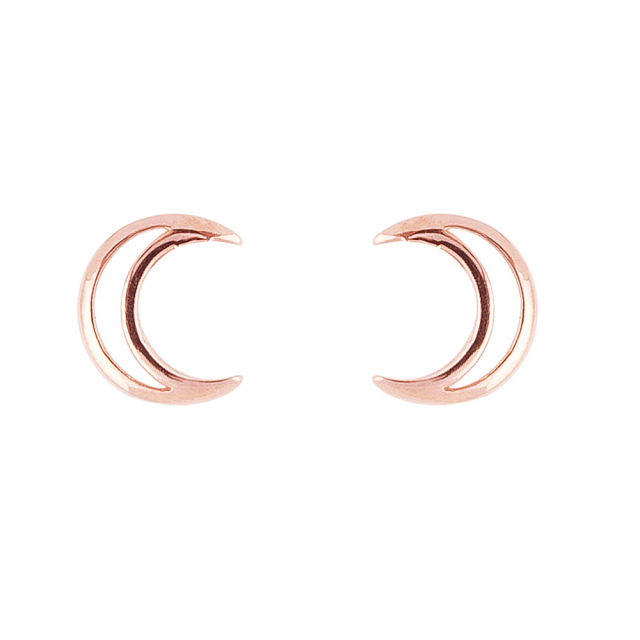 Landou Jewelry 925 Sterling Silver Stud Earrings, Crescent Stud Earrings for Girls