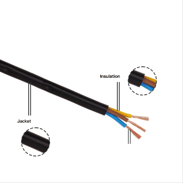 RVV COPPER CONDUCTOR PVC INSULATED SHETHED FLEXIBLE WIRE