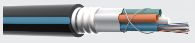 Loose Sheath Laminated Outdoor ArmouredFibre Optic Cable GDX311，Wire Center Reinforcement Core，PE  24F~144F