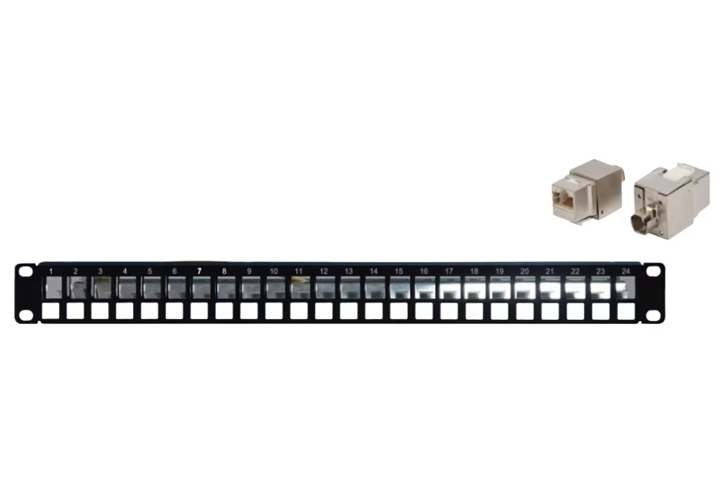 Shielded Copper Cable Distribution Frame 19”1U 24x Keystone