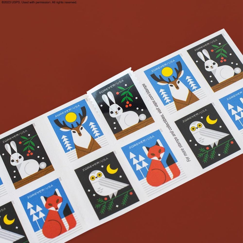 2023 Winter Woodland Animals Forever Postage Stamps