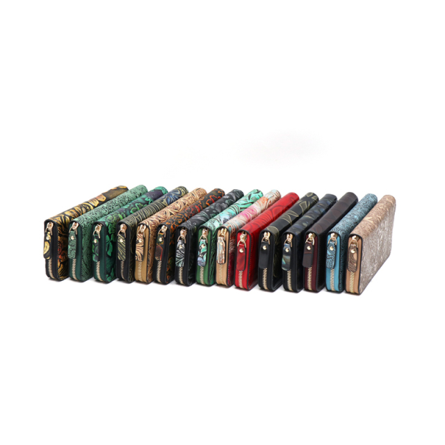 Factory Wholesale Fashion High Capacity Multicolor PU Leather Women's Wallet Purse