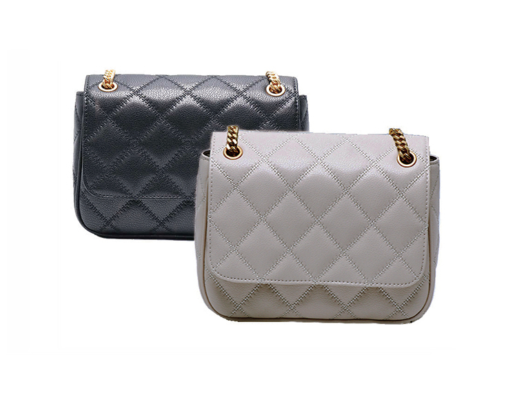 Classic Quilted Flap Shoulder Bag Top Grain Leather Gold Chain Timeless Silhouette Custom Color