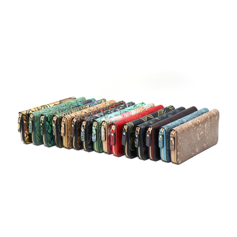Factory Wholesale Fashion High Capacity Multicolor PU Leather Women's Wallet Purse