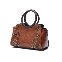 Bohemian Fashion Crossbody Bag Vintage Textured PU Leather Structured Silhouette